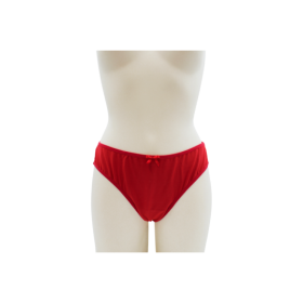 Culotte rouge en dentelle avec nœud en satin 